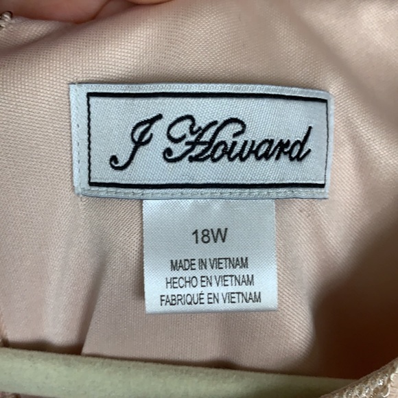 J. Howard Blush Shimmer Sleeveless Midi Dress 1690 - Picture 6 of 8